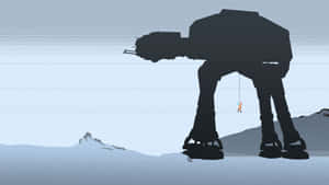 The Iconic At-at Walker Walking Across The Battlefield Wallpaper