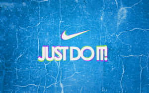 The Iconic Blue Nike Swoosh Logo, A Symbol Of Quality And Excellence Wallpaper