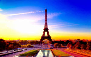 The Iconic Eiffel Tower In Paris Wallpaper