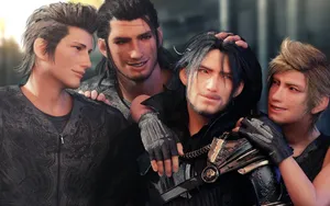 The Iconic Final Fantasy Characters In Action Wallpaper