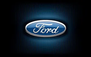 The Iconic Ford Logo On A Blue Gradient Background Wallpaper
