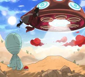 The Iconic Gigantamax Orbeetle In The Spotlight Wallpaper