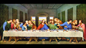 The Iconic Last Supper Depicted In Stunning Detail Wallpaper