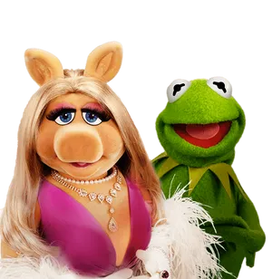 The Iconic Miss Piggy On A Pink Glamorous Background. Wallpaper