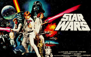 The Iconic Scene From Star Wars: A New Hope Between Luke Skywalker And Obi Wan Kenobi Wallpaper