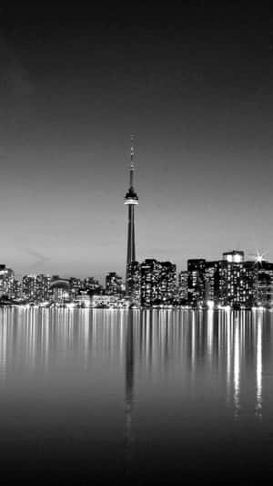 The Iconic Seattle Skyline In Black And White Wallpaper