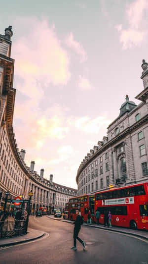 The Iconic Skyline Of London Showcased On An Iphone Device Wallpaper