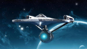 The Iconic U.s.s. Enterprise Spacecraft Of Star Trek Wallpaper