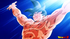 The Intense Power Of Goku's Spirit Bomb Sword Wallpaper