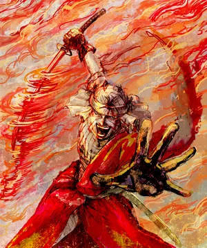 The Intense Stare Of Makoto Shishio - The Iconic Villain Of The Rurouni Kenshin Anime. Wallpaper