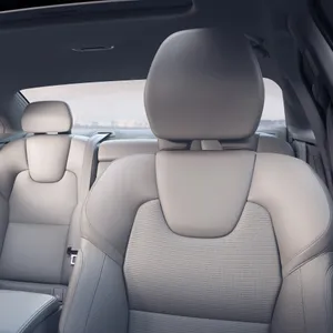 The Interior Of A Car With Grey Leather Seats Wallpaper