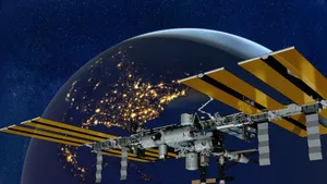 The International Space Station Orbiting Earth Wallpaper