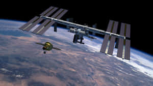 The International Space Station Orbiting Earth Wallpaper