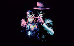 The Joker And Batman Dark Background Comic Wallpaper