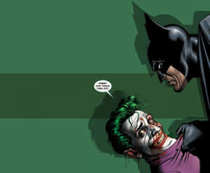 The Joker In His Malevolent Form, Laughing Maniacally In A Sinister Dark Cityscape. Wallpaper