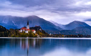 The Julian Alps Enclosing Lake Bled Wallpaper