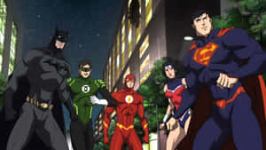 The Justice League Assembles In Battle Wallpaper