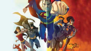 The Justice League Confronts Their Alternate Universe Counterparts In 'justice League: Crisis On Two Earths' Wallpaper