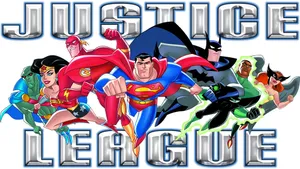 The Justice League Unlimited Team Standing Together In Action Wallpaper