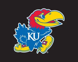 The Kansas Jayhawks Proudly Representing Their Blue And Red Colors Wallpaper