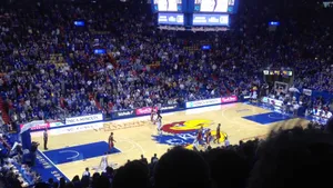 The Kansas Jayhawks Stand Proud And Determined Wallpaper