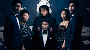 The Kim Family Planning In Their Semibasement House - Scene From Parasite Movie Wallpaper