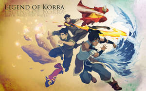 The Legend Of Korra Fire Earth Wind & Water Wallpaper