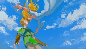 The Legend Of Zelda: Skyward Sword - Link And Zelda Adventure In The Sky Wallpaper