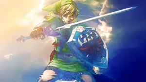 The Legend Of Zelda: Skyward Sword - Link Ready For Battle Wallpaper