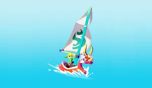 The Legend Of Zelda: The Wind Waker Epic Adventure Scene Wallpaper