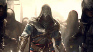 The Legendary Assassin, Ezio Auditore In Action Wallpaper