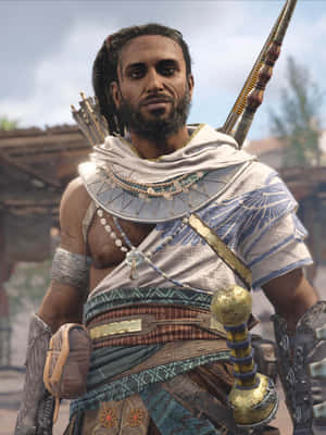 The Legendary Bayek Of Siwa Glancing At The Horizon Wallpaper