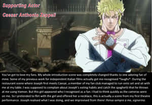 The Legendary Caesar Anthonio Zeppeli In Intense Battle Stance Wallpaper