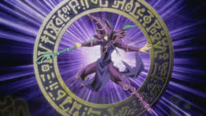 The Legendary Dark Magician From Yu-gi-oh! In Action Wallpaper