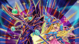 The Legendary Dark Magician Unleashes His Power Wallpaper