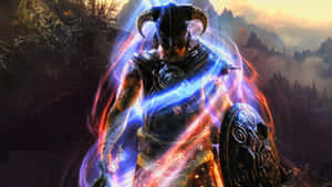 The Legendary Dragonborn Warrior From Skyrim Wallpaper