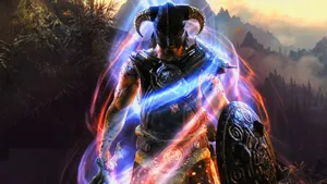 The Legendary Dragonborn Warrior From Skyrim Wallpaper