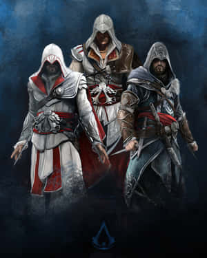 The Legendary Ezio Auditore In Action Wallpaper