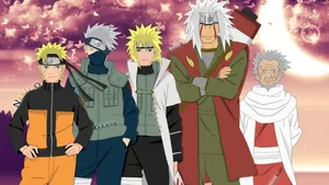 The Legendary Fourth Hokage In Action Wallpaper