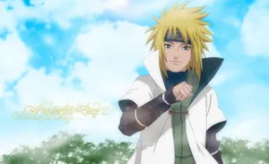 The Legendary Fourth Hokage, Minato Namikaze In Action Wallpaper