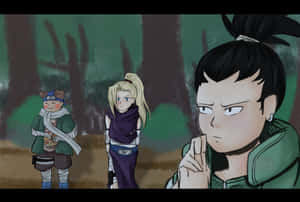 The Legendary Ino-shika-cho Trio In Action Wallpaper