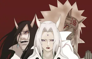 The Legendary Sannin In Action Wallpaper