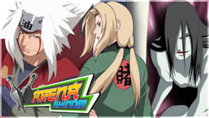 The Legendary Sannin: Jiraiya, Tsunade, And Orochimaru Wallpaper