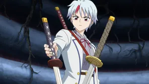 The Legendary Tenseiga Sword In Mystical Surroundings Wallpaper