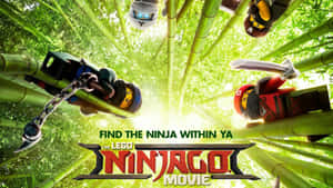 The Lego Ninjago Movie Ninjas Hopping On Trees Wallpaper