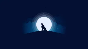 The Lone Minimalist Wolf Wallpaper