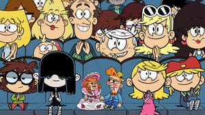 The Loud House Family Enjoying A Cinema Trip Wallpaper