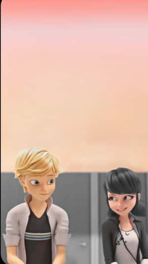 The Lovebirds Marinette And Adrien In Paris Wallpaper