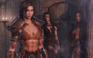 The Loyal Companion, Lydia, In The Breathtaking World Of Skyrim Wallpaper