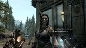 The Loyal Housecarl, Lydia, In The Land Of Skyrim Wallpaper
